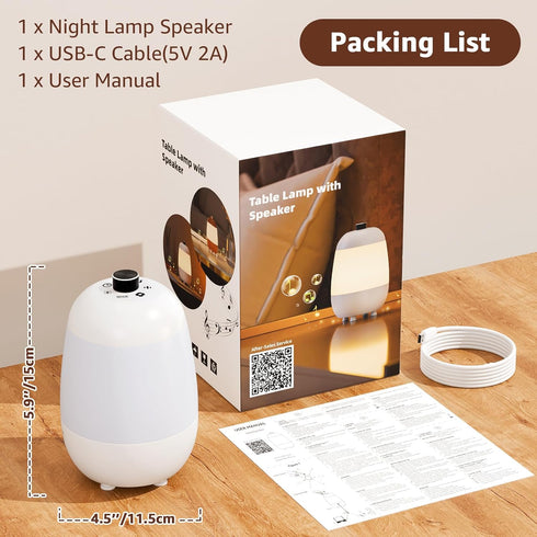 Uuffoo Sound Machine - White Noise Machine with Bluetooth Speaker and Night Light RGB, App Control, Portable Sleep