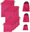 Hillban 20 Pcs Adult Game Toy Storage Bags, Microfiber Drawstring Bags for Game Toy Organizer, 3 Sizes (Pink)