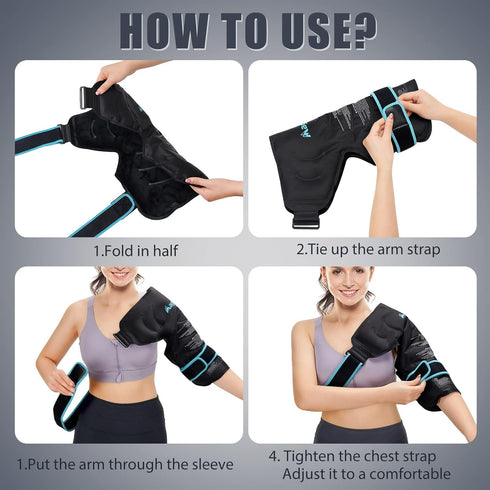 Shoulder Ice Packs for Injuries, Reusable Heat or Cold Therapy Gel Pack