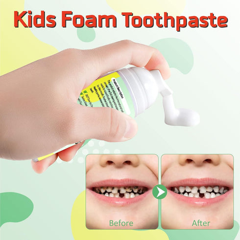 Foam Toothpaste Kids, 4 Packs for U-Shape Electric Toothbrush, Toddler's Toothpaste with Low Fluoride