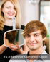 PROTECLE Hand Mirror, Handheld Makeup Mirror with Handle for Barber Hairdressing, Square White