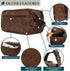 PAVILIA Toiletry Bag for Men, Dark Brown Travel Essentials Shaving Dopp Kit, Organizer Case for Grooming