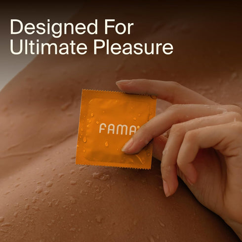 Protection2.12-Inch/54 mm (36 Count) FAMA Ribbed Condoms for Men,Texture Natural Latex Condoms with Sillicone