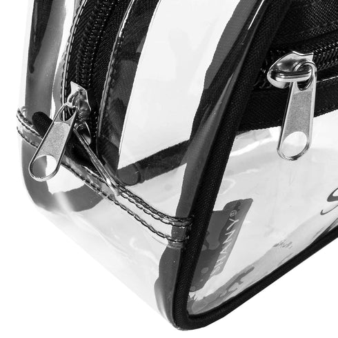 SHANY Clear Makeup Toiletry Pouch with Zippered Compartment – Water-Resistant Travel Organizer Bag