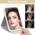 Kintion Travel Makeup Mirror, 8"*5.4" Portable LED Lighted Mirror with 360° Rotation, Touch Screen, Dimmable Lighting