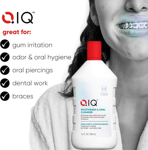 Mouthwash and Oral Cleaner, High Purity Hypochlorous Acid, Sting Free, Alcohol Free for Superior Oral Hygiene (16oz)