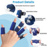 Finger Splint Set of 2, Trigger Finger Brace with 10 Nylon Sleeves for Sport Injuries and Swelling, Blue