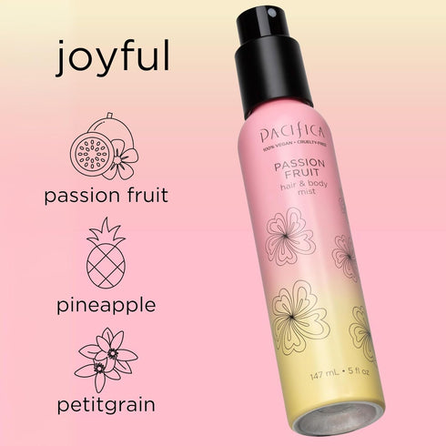 Pacifica Beauty Passion Fruit Hair and Body Mist - 5 fl oz, Vegan Clean Perfume