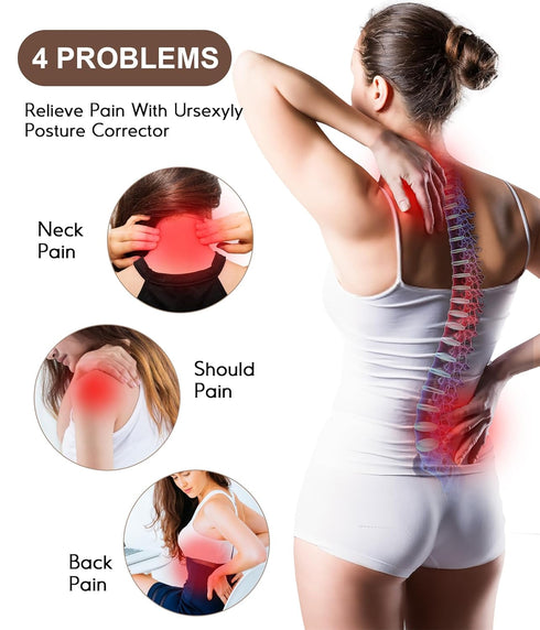 URSEXYLY Adjustable Back Brace Posture Corrector for Women, Full Back Support for Upper and Lower Back Pain Relief
