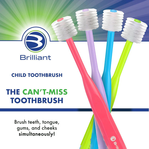 Brilliant Oral Care Child Toothbrush with Soft Bristles, Round Head for Ages 2-5 Years, Easy to Use, Lilac, 1 Pack