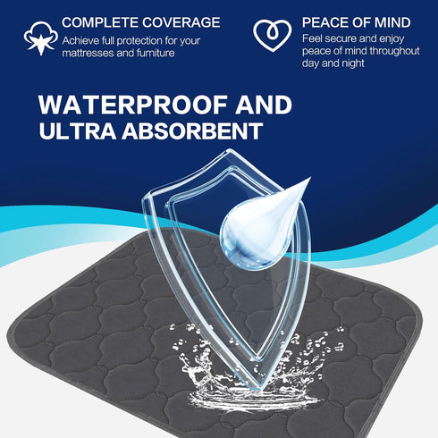 Alsunny Waterproof Bed Pad 36x36 Inch (4 Pack), Washable Bed Protectors for Incontinence, Adults, Kids, and Pets
