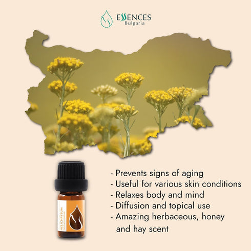 Organic Helichrysum Essential Oil 1/6 Fl Oz | 5ml | 100% Pure and Natural, Therapeutic Grade, Non-GMO