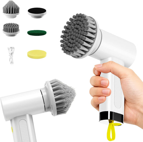 Saertiloki 3000mAh Cordless Electric Spin Scrubber, 20W High-Torque IPX7 Waterproof Cleaning Brush with