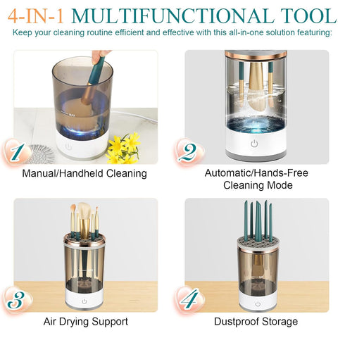 Makeup Brush Cleaner Machine, Electric Cosmetic Brush Cleaner - Fast, Automatic Spinning, Beauty Blender Cleaners Fit For All Size Makeup Brush, Beauty Tools, Great Gift for Makeup Enthusiasts