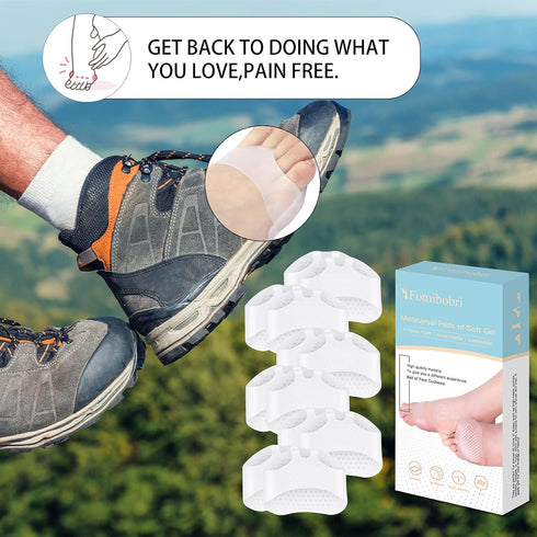 Metatarsal Pads, 12 Pack Ball of Foot Cushions for Pain Relief, Soft Gel Foot Pads