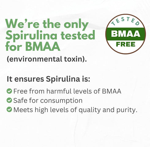 Organic Spirulina Powder Capsules 3000 mg - Pure Non-Irradiated Blue Green Algae, 180 Pills Made in The USA
