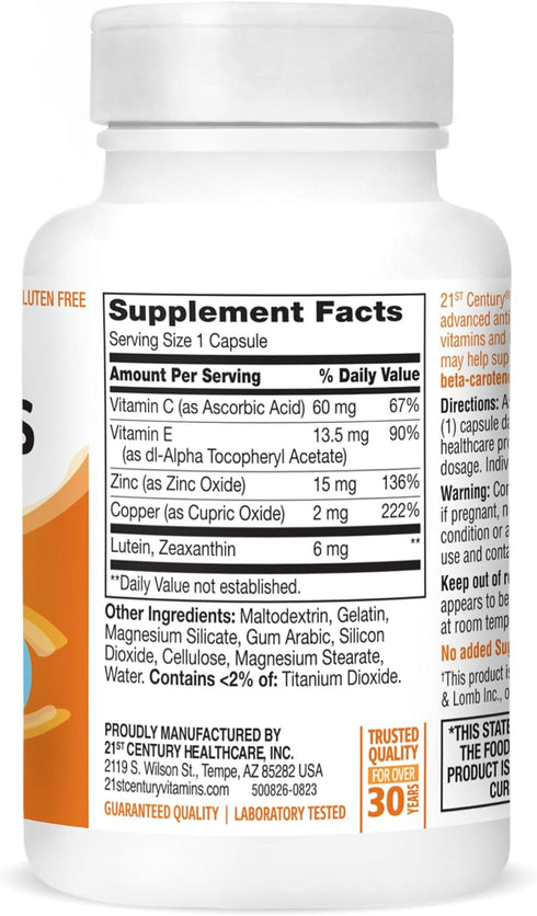 21st Century Healthy Eyes Lutein and Zeaxanthin Capsules | 60 Count (27454)
