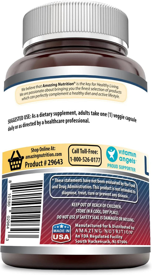 Amazing Formulas Reduced L-Glutathione Supplement, 500 Mg Per Serving, 60 Veggie Capsules, Non-GMO