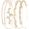Wecoe 4 Pack AB Rhinestone Headbands, Gold Metal Headbands, Flower Girl Bridal Wedding Headband
