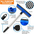 Window Squeegee with Long Handle and Scrubber for Car, Boat, RV Windows, Windshields, Shower Glass Doors, Cleaning Tool