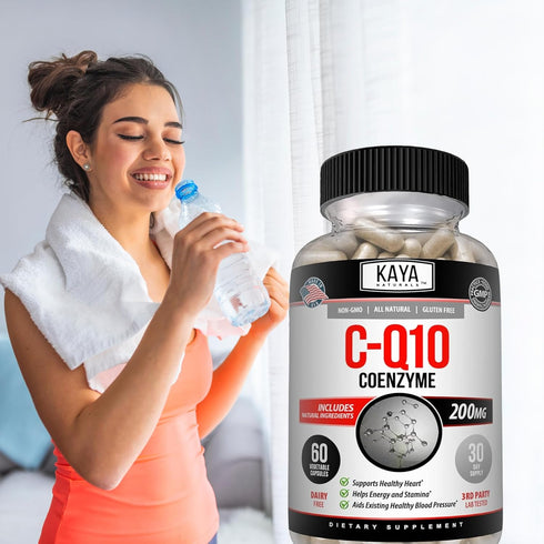 Kaya Naturals CoQ10 Power Antioxidant Supplement - 60 Veggie Capsules for Heart Health & Immune Function