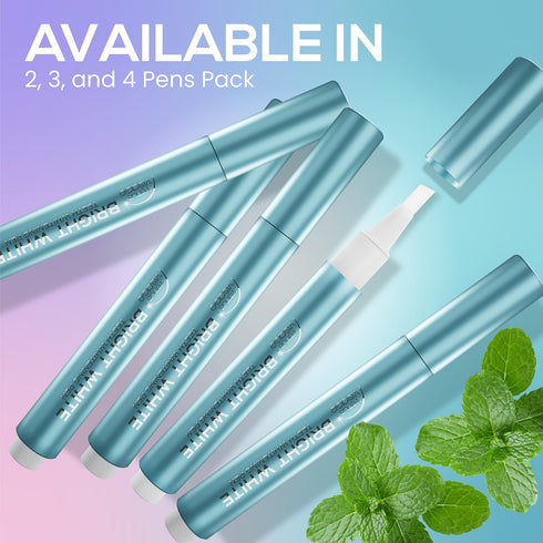 Venus Visage Teeth Whitening Pen (4 Pens) | 40+ Uses | Professional Whitening Gel | No Tooth Sensitivity (Mint)