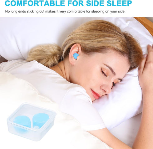 Reusable Silicone Ear Plugs - Waterproof Noise Cancelling EarPlugs for Sleeping, Mowing, Swimming, Concerts