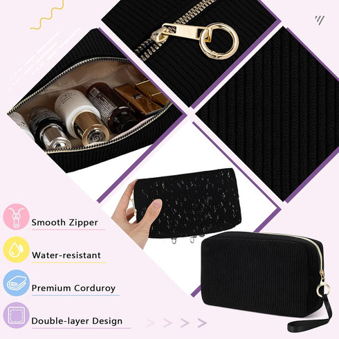Likesing Tampon Holder for Purse, Corduroy Period Bag Sanitary Napkin Storage Bag for Girls Womens, Portable Feminine