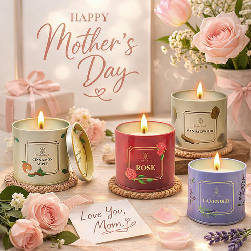 Lamway 4 Pack Set Mothers Day Gifts, Scented Candles, Long Lasting Soy Wax Candles Gift Birthday Gifts for Women, Party