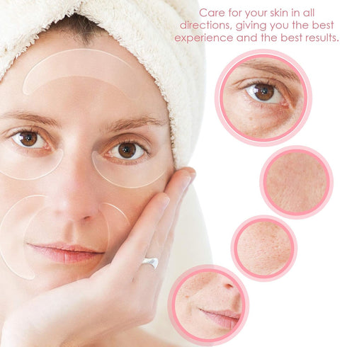 Syhood 12 Pieces Silicone Eye Wrinkle Pads, Anti Aging Reusable Under Eye Patches for Mouth and Eyes