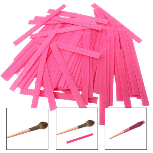 Honbay 100PCS Reusable Makeup Brush Protector Mesh Cover for Makeup Brushes, Paint Brushes, Handbag Tassels (Pink)