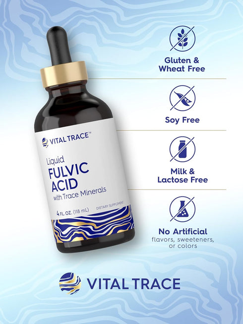 Carlyle Fulvic Acid Drops 4 fl oz - Liquid Trace Minerals, Ionic Supplement, Vegetarian & Non-GMO