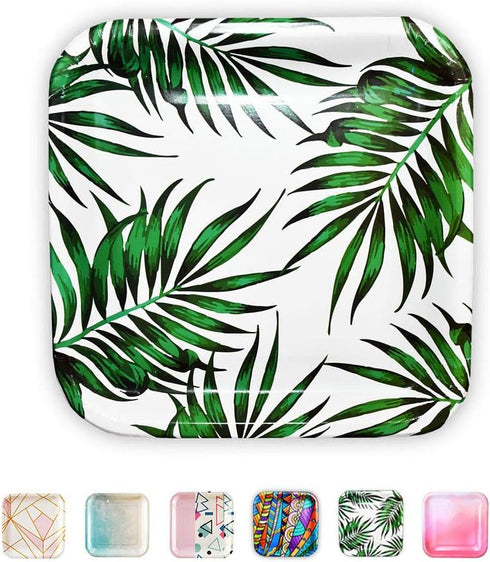 SOLAS Paper Palm Leaf Plates - Fully Compostable Jungle Party Plates, Eco-Friendly, Pack of 20, 9 Inch