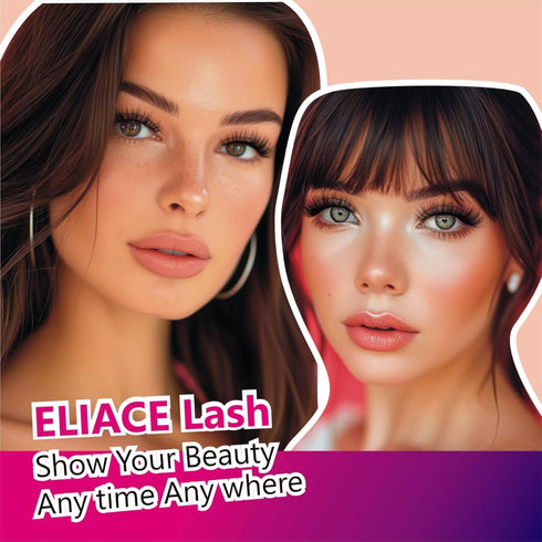 Eliace Eyelashes - 50 Pairs of 5 Styles Lux Faux Mink Lashes, Natural Look Wispy Fluffy Handmade Pack