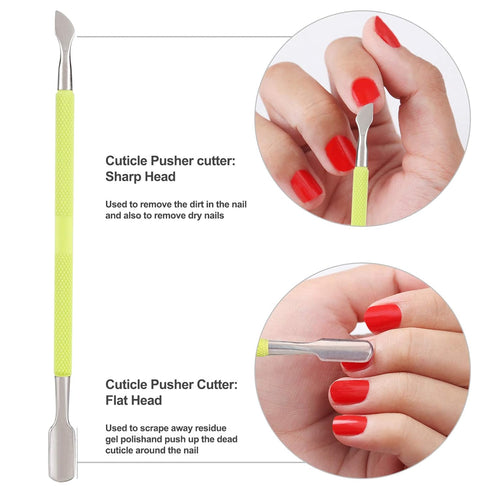 YINYIN Professional Cuticle Trimmer with Pusher and Cutter, Stainless Steel Clippers for Fingernails