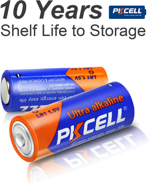 PKCELL N Size 1.5V Alkaline Batteries, 20 Pack - Ultra Long-Lasting MN9100/E90/LR1 for Medical Devices