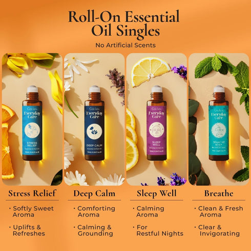 Set 0.34 Oz Set Gya Labs Peaceful Roll on Essential Oils - Fl Each - Essential Oil Relaxation Womens Gifts