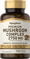 Piping Rock Mushroom Complex Capsules 2750mg - 150 Pills 8 Mushroom Extract Blend Herbal Supplement