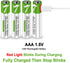 4 Pack AAA Rechargeable Batteries, Lithium-ion 750mWh, 1.5V with USB Type C Port Charger