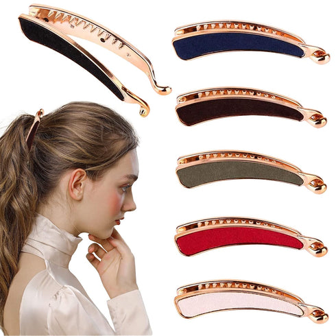 Luckycivia 6 PACK Women Classic Banana Hair Clips, Retro Ponytail Holder Grips for Women and Girls
