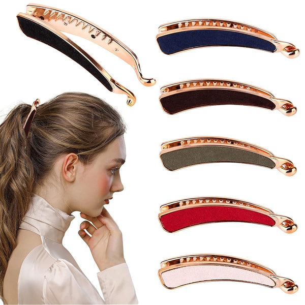 Luckycivia 6 PACK Women Classic Banana Hair Clips, Retro Ponytail Holder Grips for Women and Girls