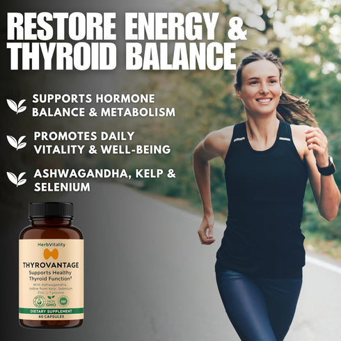 Thyroid Support Supplement with Iodine, Ashwagandha & Kelp Supports Energy, Metabolism & Hormone Balance Formula