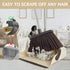 Broom and Dustpan Set, Heavy Dust Broom Combo for Home, Long Handle Dust Pan and Broom Set for Kitchen, Office, Beige