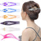 RC ROCHE ORNAMENT 6 Pcs Womens Thin Curved Eyelet Side Slide No Slip Hair Clip, Medium Transparent Multicolor Beauty