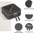 Mini Clear Makeup Bag for Purse - Cute Small Travel Cosmetic Bag for Women, Waterproof Leather Pouch with Gold Zipper