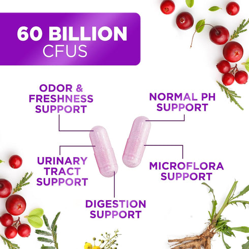 Probiotics for Women's Digestive Health, 60 Billion CFU, 16 Strains, 120 Capsules, Gluten Free, Immune & Gut Support