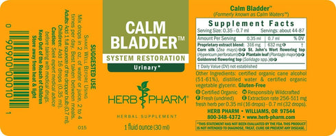 Herb Pharm Calm Bladder Liquid Formula, Urinary System Support, 1 Ounce