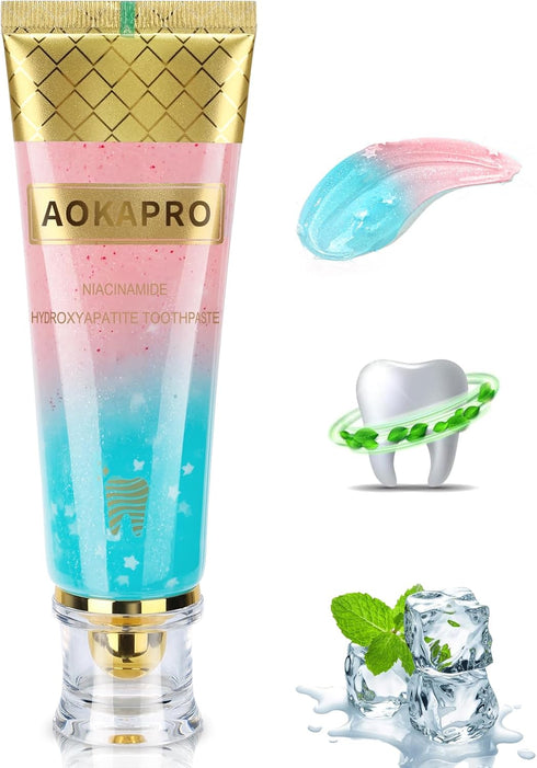 Xinlly Niacinamide Whitening Toothpaste, Hydroxyapatite Toothpaste, Effectively Whitens Teeth, Protects Tooth Enamel, Freshens