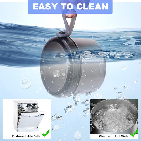 Denture Case, Leak Proof Bath Cup for Travel, Transparent Grey Container for Soaking Dentures