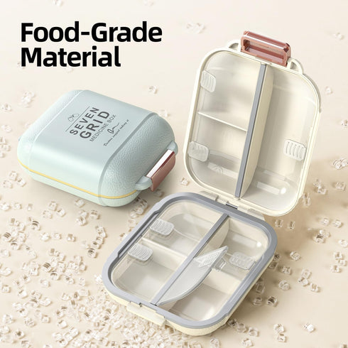 SAVN89 7-Day 7 Premium Pill Organizer Travel Case Small Medicine Box with Grids, Moisture-Proof Airtight Design